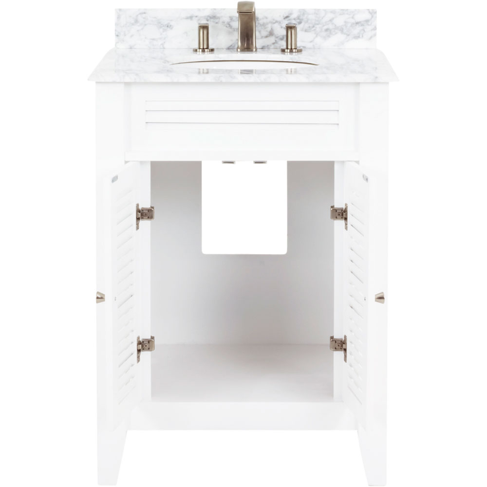 26-1/2" White Lindley Vanity with Carrera marble top